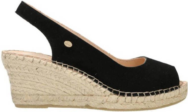 Fred de la Bretoniere suède espadrilles zwart