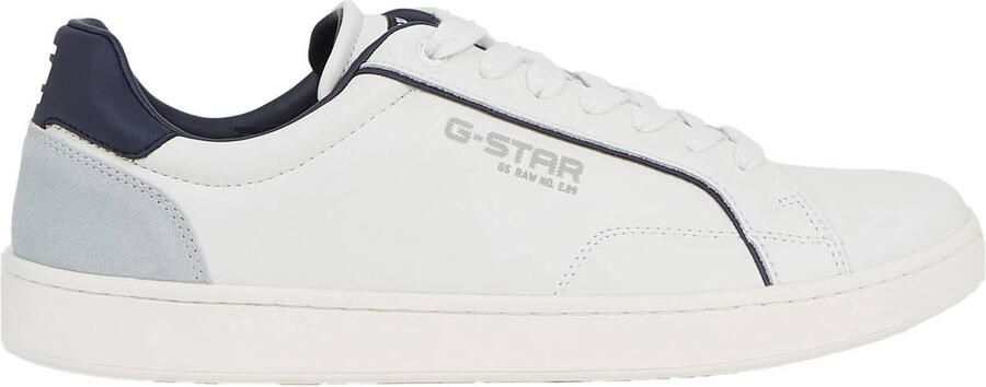 G-STAR Cadet IV Lea leren sneakers wit donkerblauw