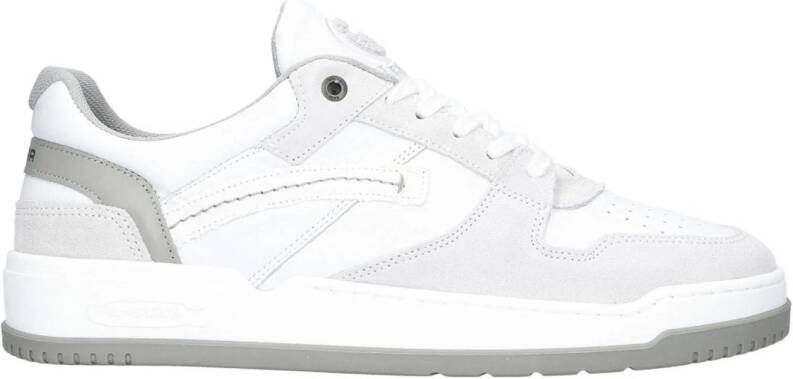 G-STAR GRID BSC M leren sneakers wit lichtgrijs