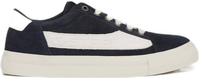 G-STAR Loom BSC M suède sneakers donkerblauw wit