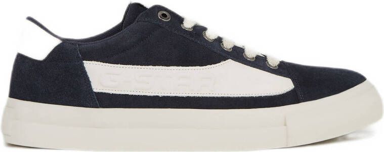 G-STAR Loom BSC M suède sneakers donkerblauw wit