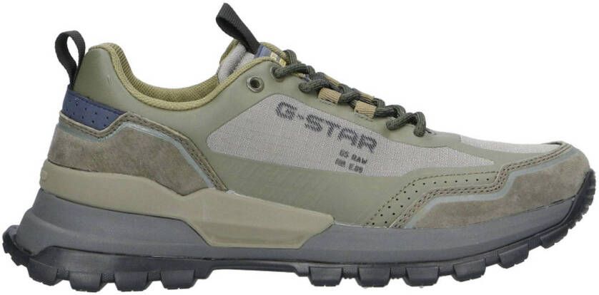 G-STAR Rackam Runner suède sneakers grijs olijfgroen