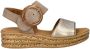 Gabor Best Fitting leren sandalen beige goud - Thumbnail 1