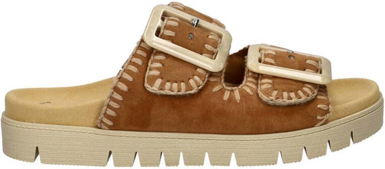 Gabor Best Fitting suède slippers cognac