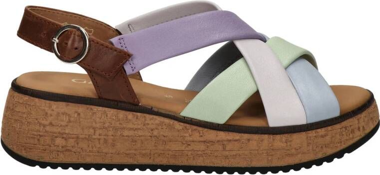 Gabor Comfort leren sandalen lila blauw groen
