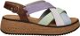 Gabor Comfort leren sandalen lila blauw groen - Thumbnail 1