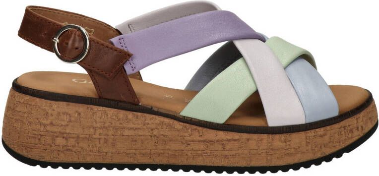Gabor Comfort leren sandalen lila blauw groen