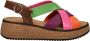 Gabor Comfort leren sandalen roze oranje groen - Thumbnail 1