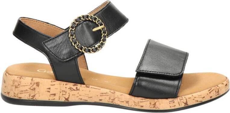 Gabor Comfort leren sandalen zwart