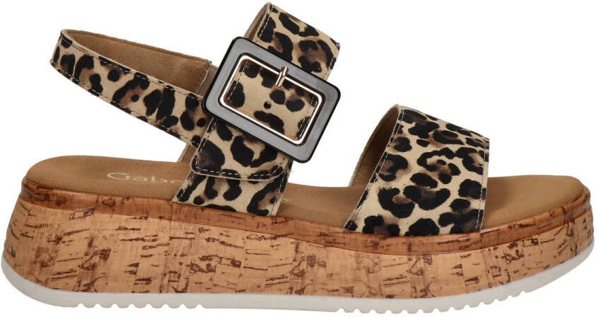 Gabor Comfort nubuck sandalen beige zwart