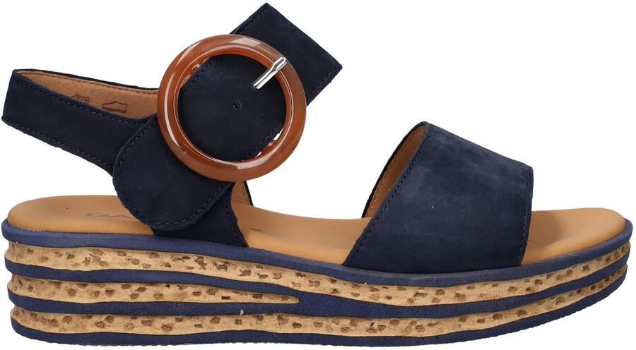 Gabor Best Fitting suède sandalen met sleehak donkerblauw