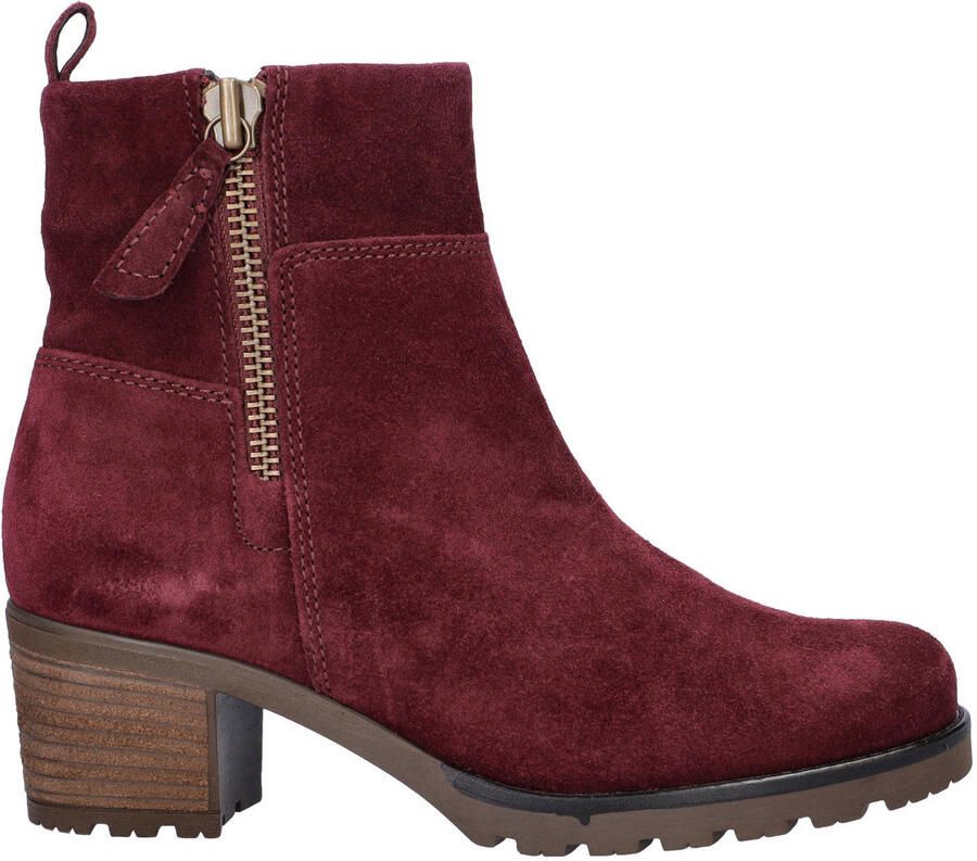 Gabor Comfort suede enkellaarzen blokhak bordeaux