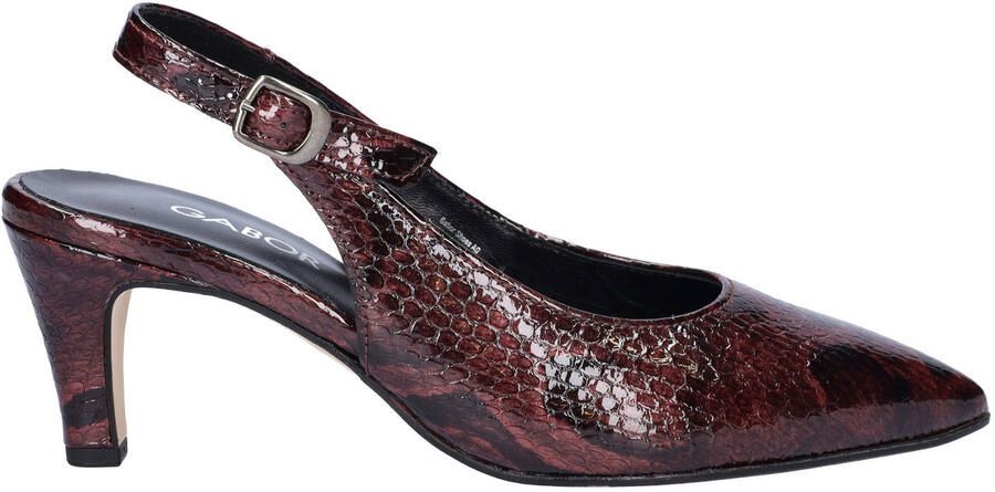 Gabor lakleren slingback pumps met hak en dierenprint bordeaux