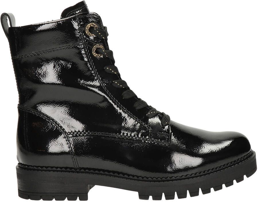 Gabor lakleren veterboots met profielzool zwart