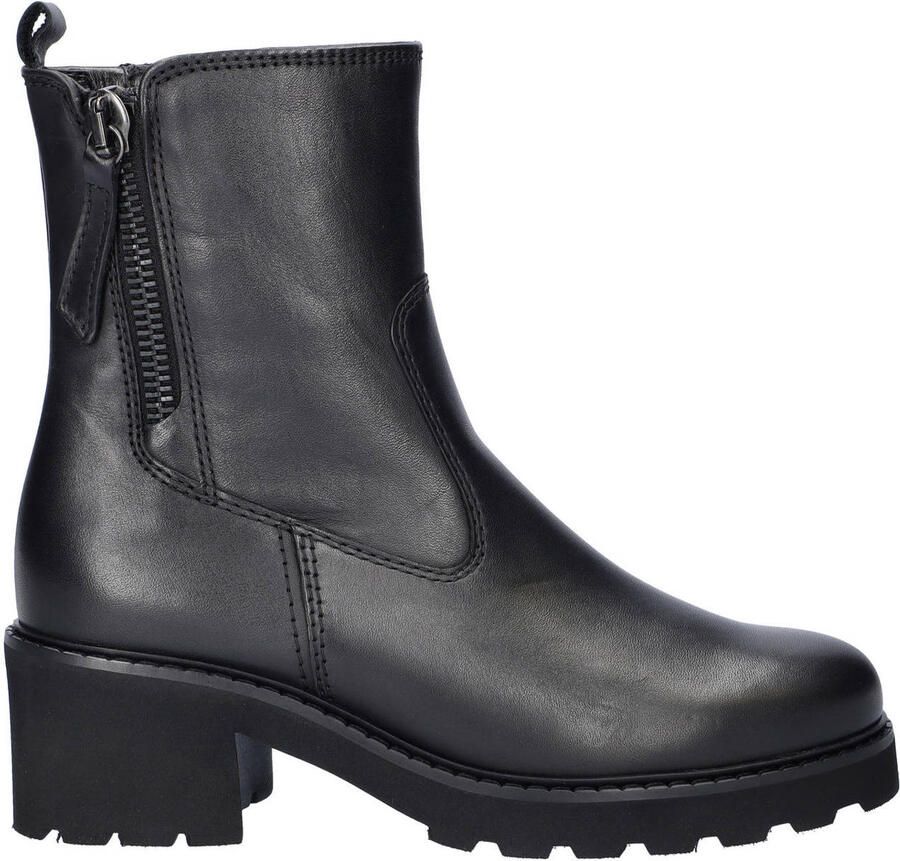 Gabor leren enkellaarzen zwart