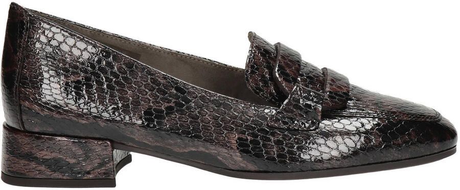 Gabor leren loafers met blokhak bruin