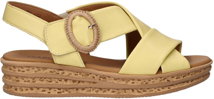 Gabor leren sandalen geel