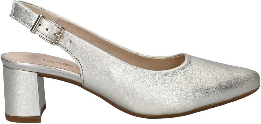 Gabor leren slingback pumps blokhak lichtgoud
