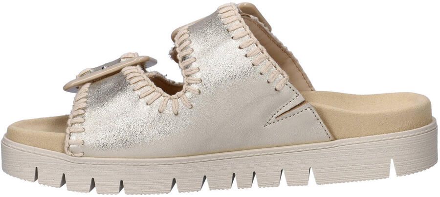 Gabor leren slippers met profielzool goud - Foto 3