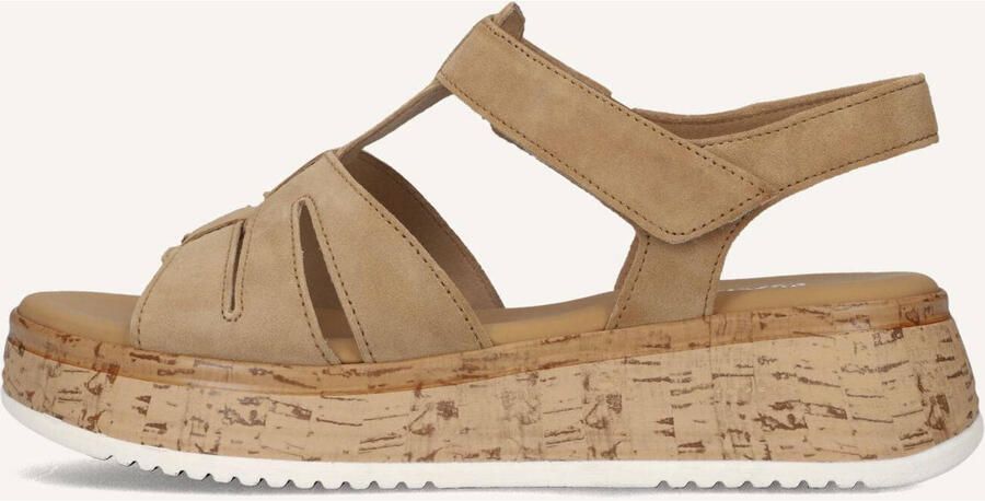 Gabor Dames Sandalen met hak 742 Beige Suède Plateauzool - Foto 6