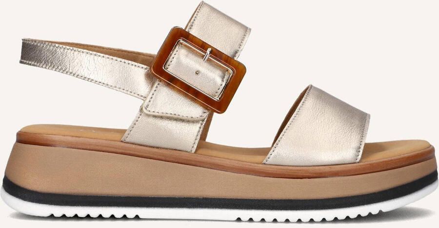 Gabor Gouden Leren Sandalen 744.4 Stijlvol Yellow Dames - Foto 2