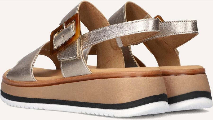 Gabor Gouden Leren Sandalen 744.4 Stijlvol Yellow Dames - Foto 4