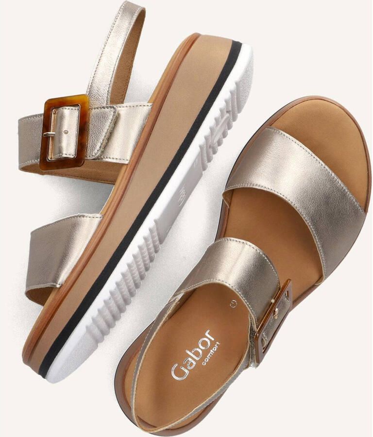 Gabor Gouden Leren Sandalen 744.4 Stijlvol Yellow Dames - Foto 3