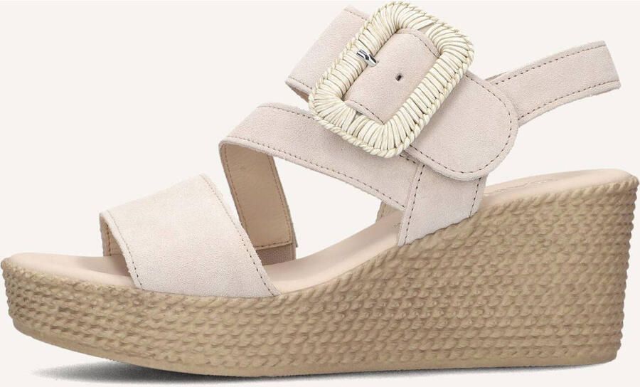 Gabor Dames Sandalen met hak 771 Beige Suède Sleehak - Foto 5