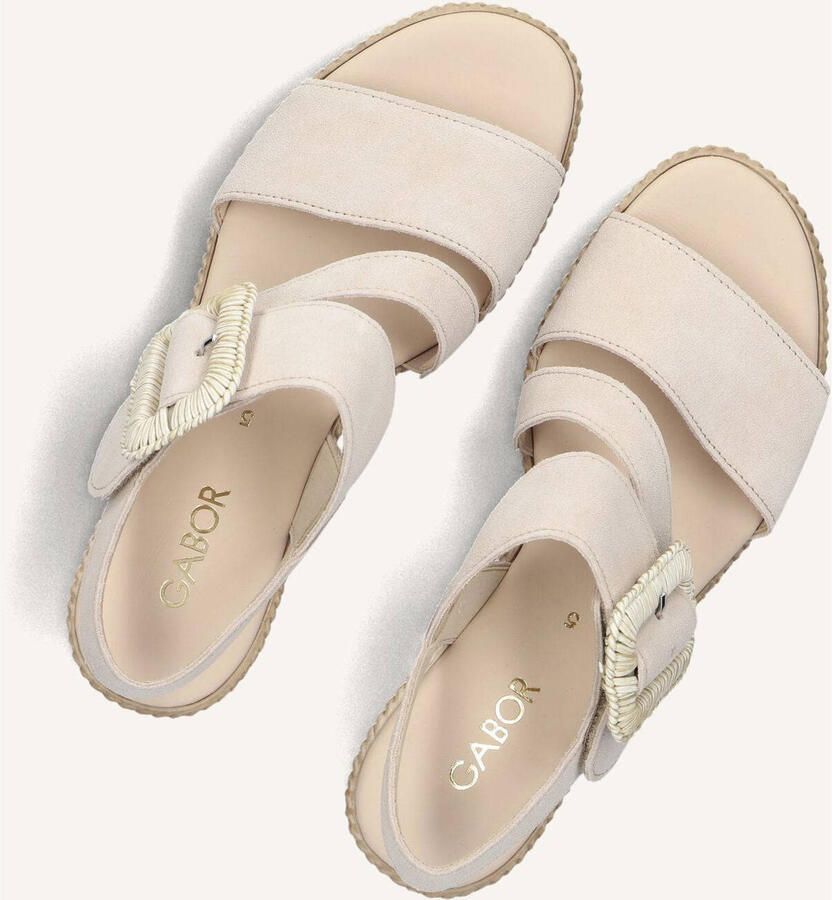 Gabor Dames Sandalen met hak 771 Beige Suède Sleehak - Foto 6