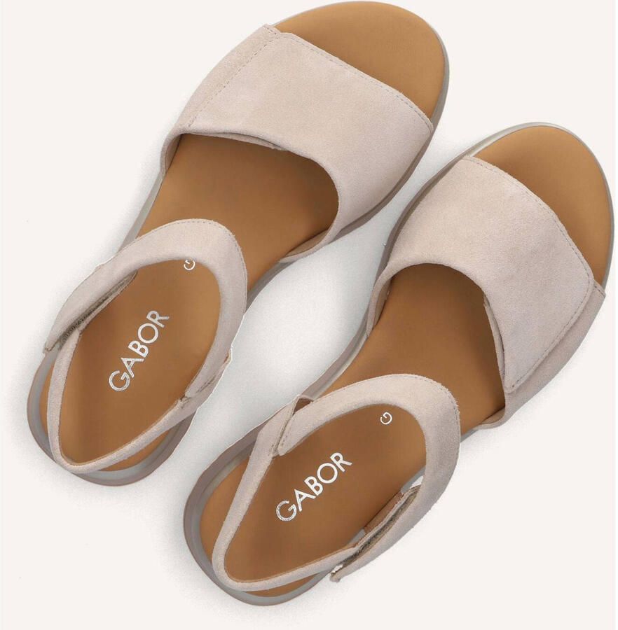 Gabor Dames Sandalen met hak 840.1 Beige Suède Plateauzool - Foto 6