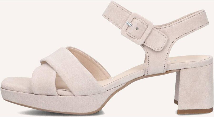 GABOR Sandalen met Hak Dames 953 Maat: 44 Materiaal: Suède Kleur: Beige - Foto 2