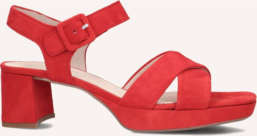 GABOR Sandalen met Hak Dames 953 Maat: 39 Materiaal: Suède Kleur: Rood - Foto 2