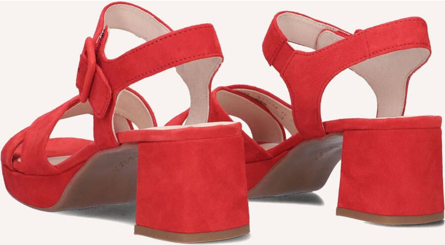 GABOR Sandalen met Hak Dames 953 Maat: 39 Materiaal: Suède Kleur: Rood - Foto 3