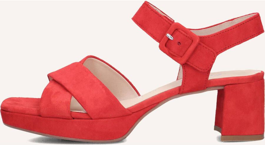 GABOR Sandalen met Hak Dames 953 Maat: 39 Materiaal: Suède Kleur: Rood - Foto 4