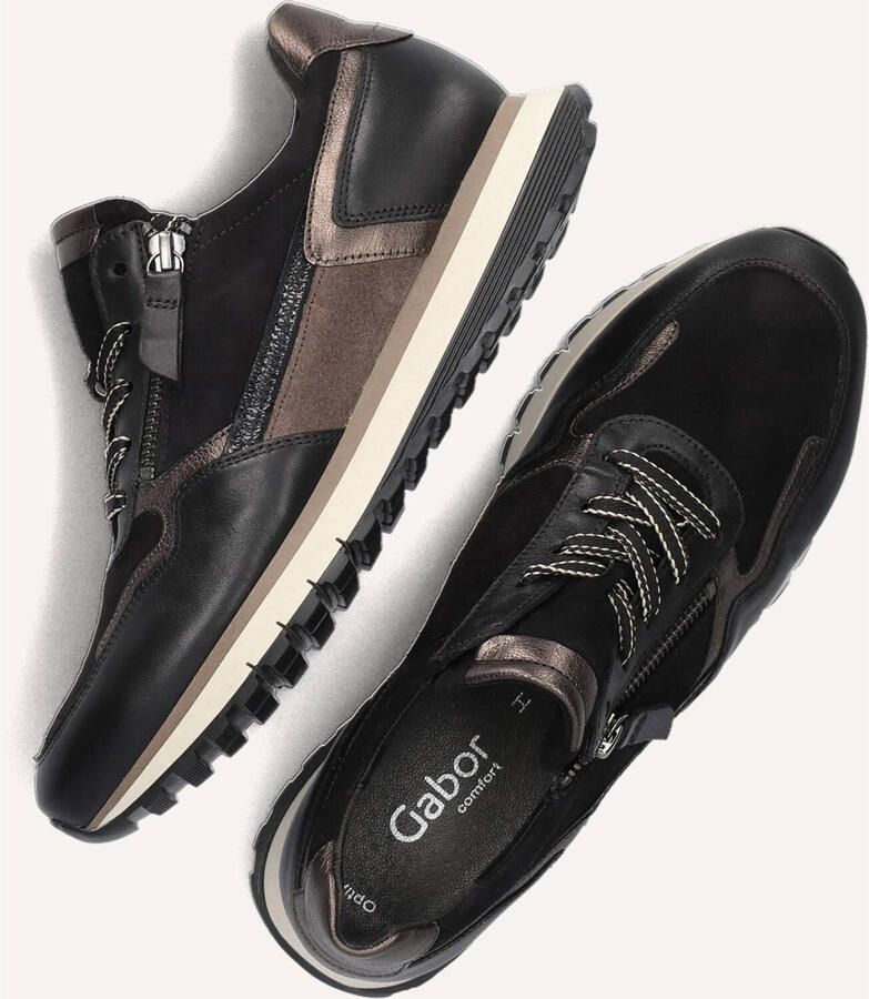 GABOR Lage Sneakers Dames 378 Leer Zwart - Foto 3