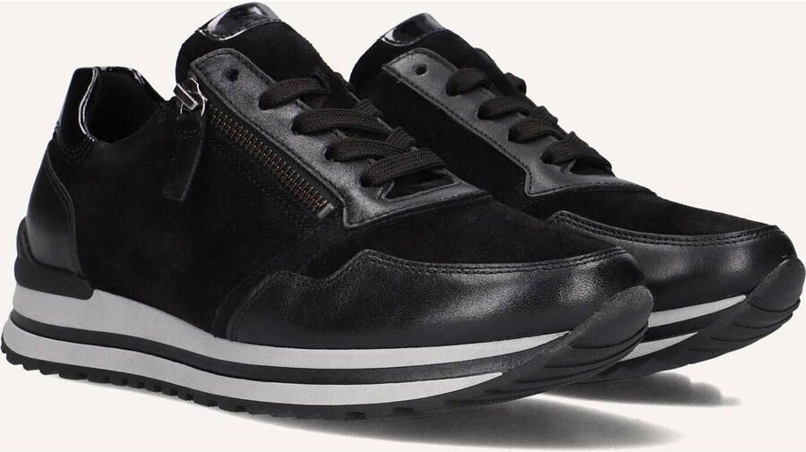 Gabor Dames Lage sneakers 528 Zwart Suède