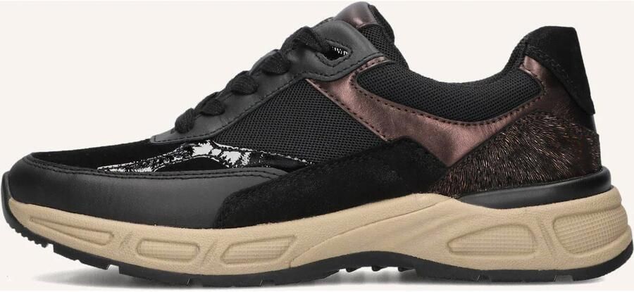 Gabor 585.2 Sneakers Dames Leren Sneaker Zwart