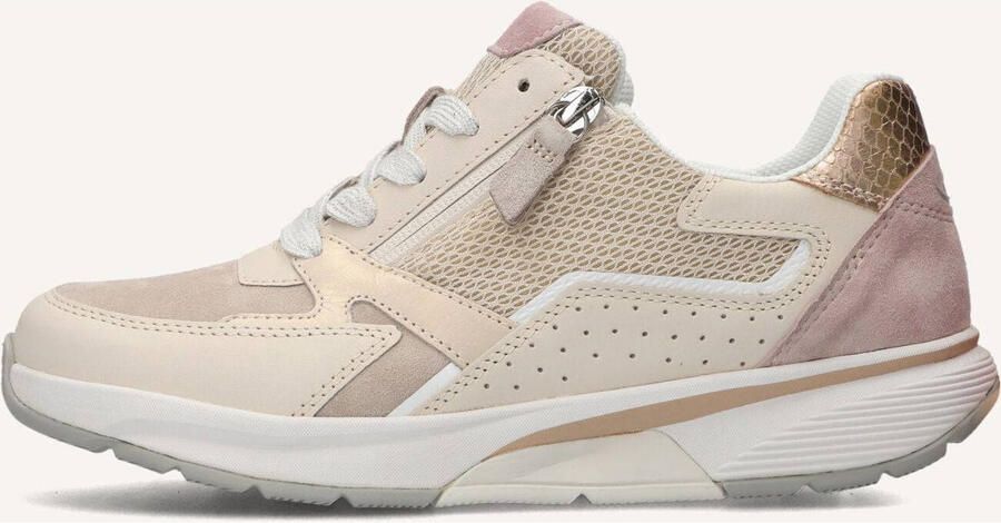 Gabor 86.878.33 Rolling Soft Sneakers beige Leer en Suede Dames Breed Beige