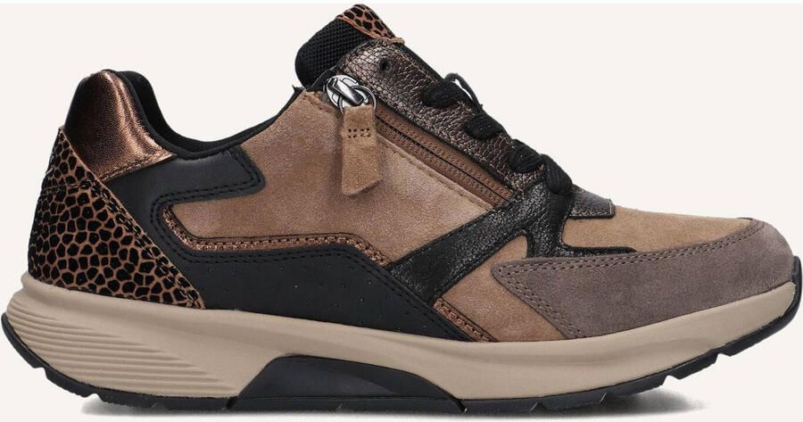 Gabor Rollingsoft Sneakers met sleehak veterschoen halfhoge schoen vrijetijdsschoen met extra ritssluiting
