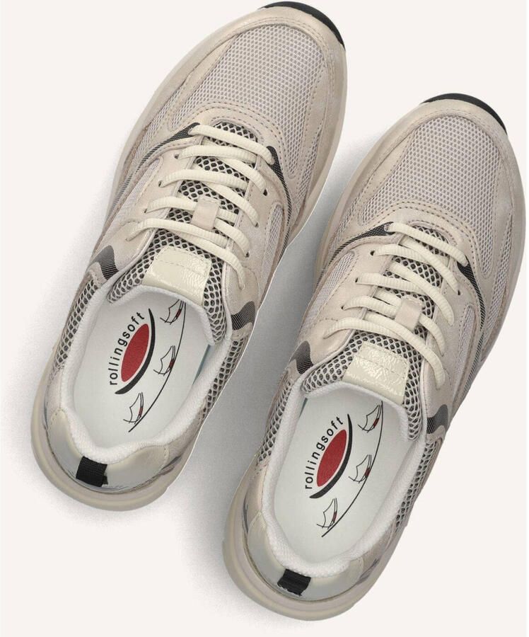 Gabor 86.936.39 Rolling Soft Sneakers Beige Leer en Mesh Dames Breed Beige - Foto 2