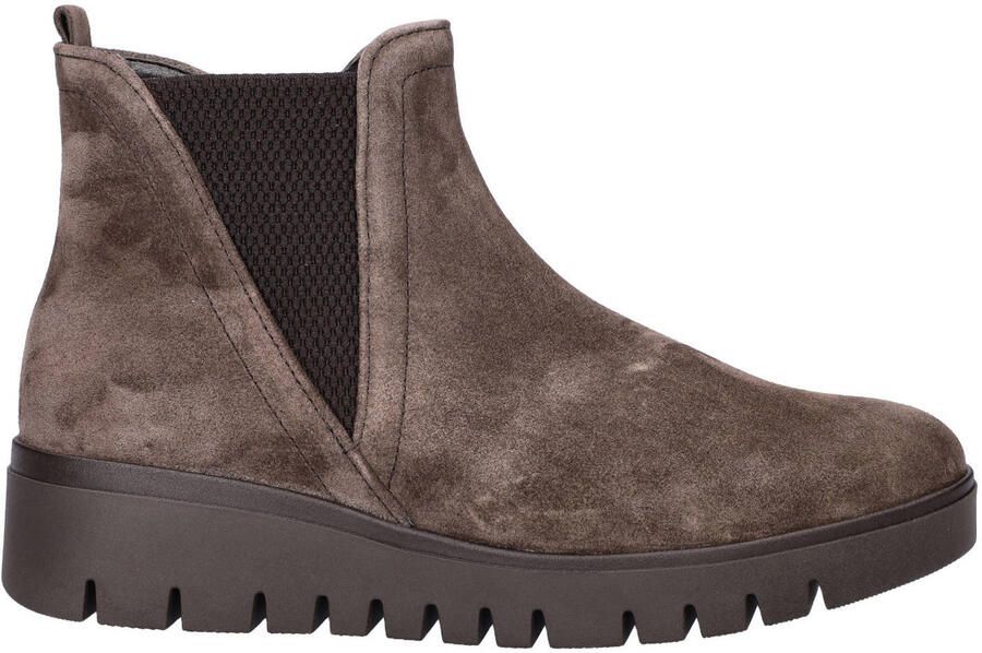 Gabor suède enkelboots met sleehak bruin