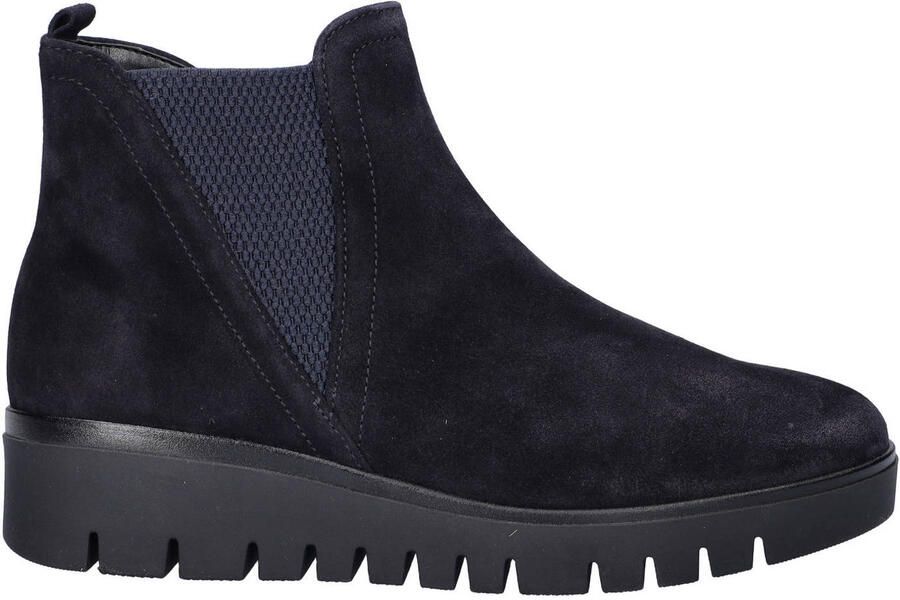 Gabor suède enkelboots met sleehak donkerblauw