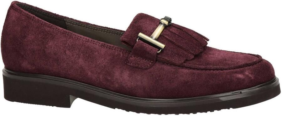 Gabor suède loafers met blokhak bordeaux - Foto 2