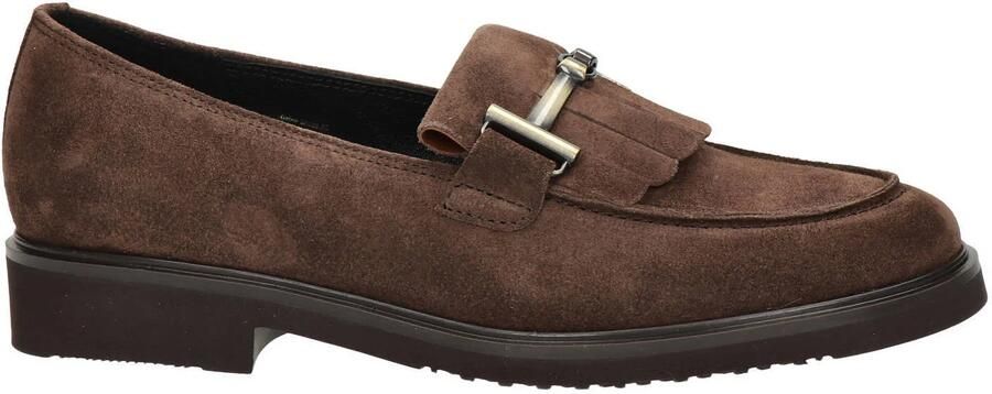 Gabor suède loafers met blokhak bruin