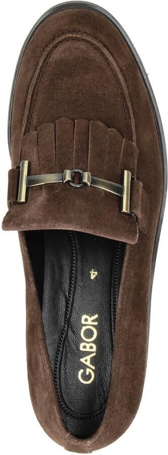 Gabor suède loafers met blokhak bruin - Foto 2