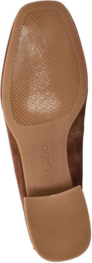 Gabor suède loafers met blokhak cognac - Foto 3