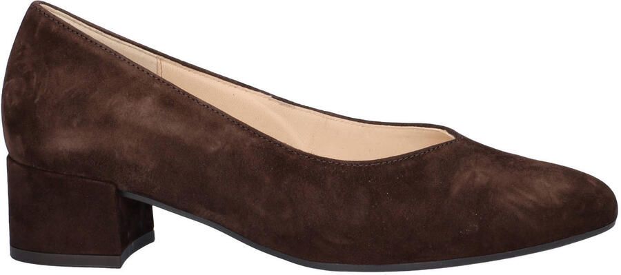 Gabor suède pumps met lage hak bruin