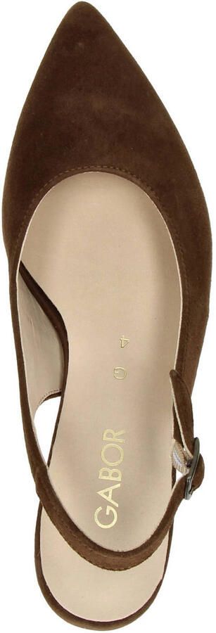 Gabor suède slingback pumps met hak bruin - Foto 3