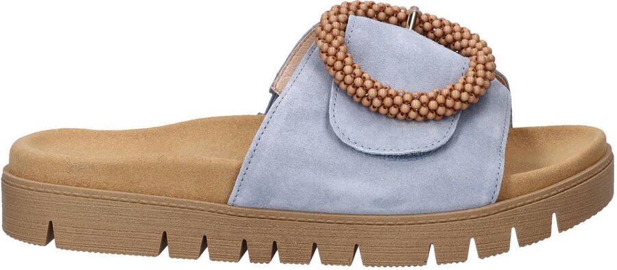 Gabor -Dames blauw licht slippers & muiltjes
