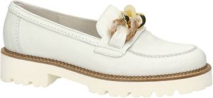 Gabor leren loafers met ketting off white